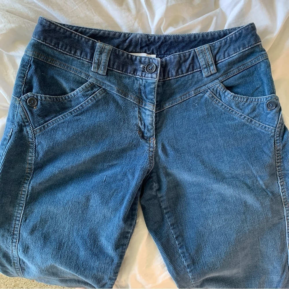 Blue Corduroy Pants with Flared Bottoms Size 6